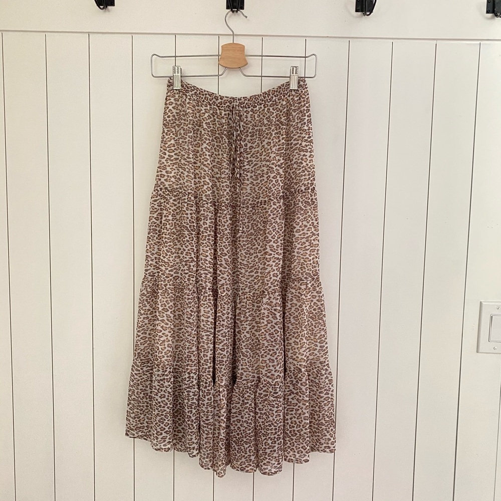 Leopard print maxi skirt, size S